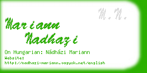 mariann nadhazi business card