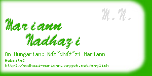 mariann nadhazi business card